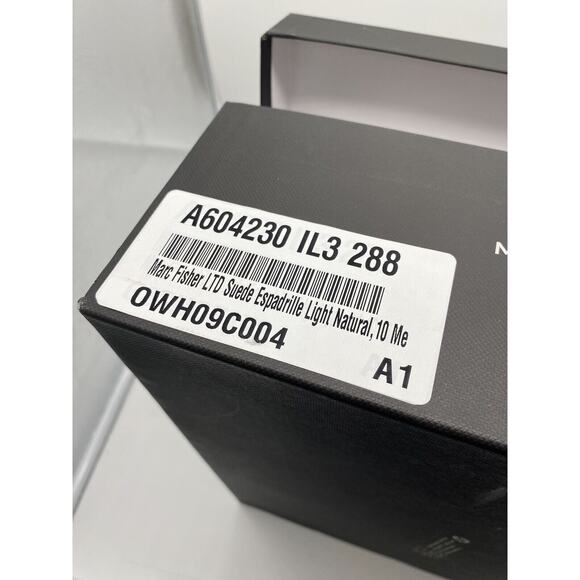 New Marc Fisher LTD Nelly Suede Espadrille Wedge Sandals Ankle Strap Natural 10M - Picture 8 of 9